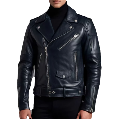 Perfecto en cuir homme veau noir avec zip dans le dos modèle Niko