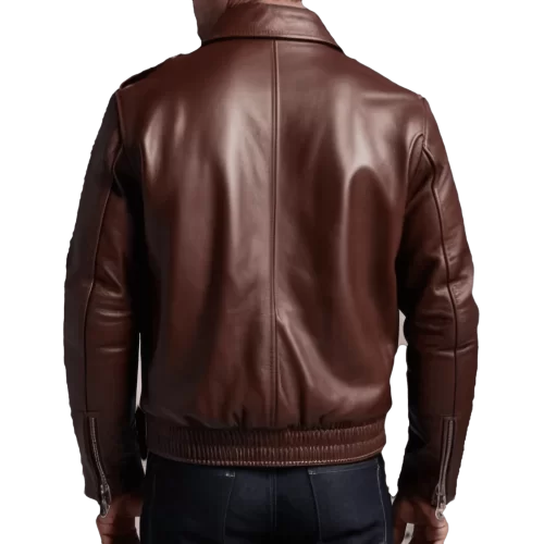 Blouson aviateur coupe retro homme cuir marron modèle barakou