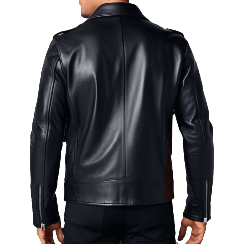 Perfecto cuir homme agneau bicolore marron et noir modèle Ringo