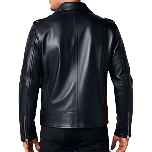 Perfecto cuir homme agneau bicolore marron et noir modèle Ringo