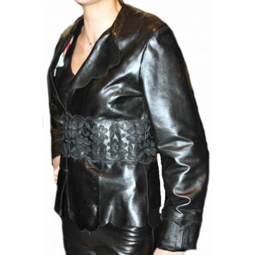 Woman's leather jacket model Celia