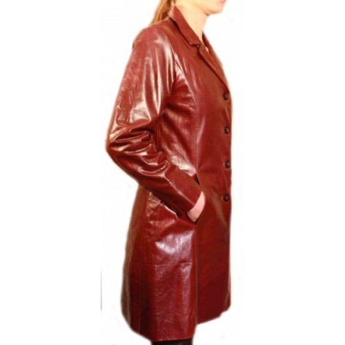 Trois quart cuir de vachette bordeaux modèle Esther