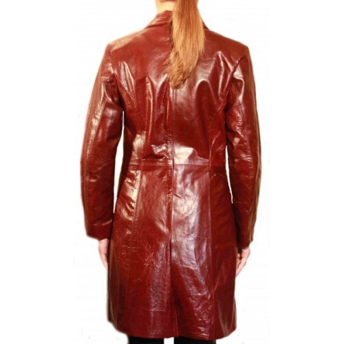 Trois quart cuir de vachette bordeaux modèle Esther