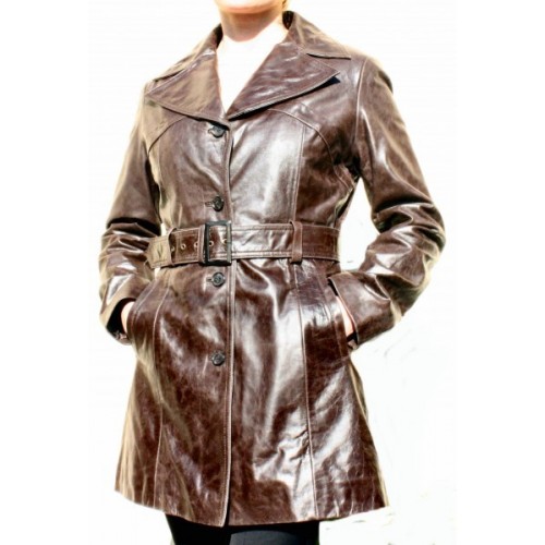 Woman's leather jacket model Dasha