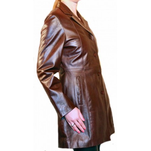 Woman's leather coat model Sonia