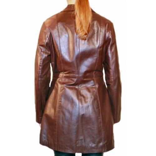 Woman's leather coat model Sonia