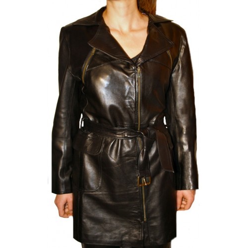 Woman's leather coat model Alix