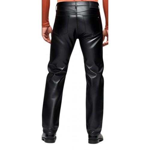 Pantalon cuir homme en agneau noir modèle Nathana