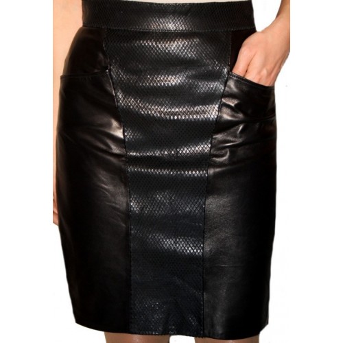 Woman's leather coat model Julia