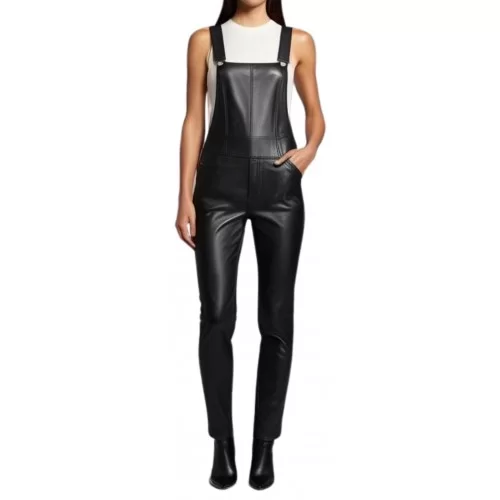Pantalon cuir femme agneau noir modèle Florane