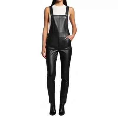 Pantalon cuir femme agneau noir modèle Florane