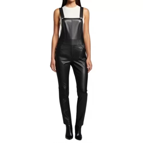 Pantalon cuir femme agneau noir modèle Florane