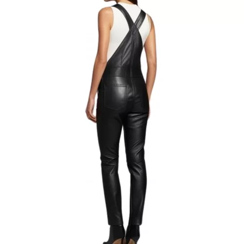 Pantalon cuir femme agneau noir modèle Florane