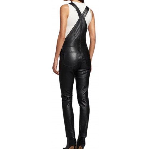 Pantalon cuir femme agneau noir modèle Florane