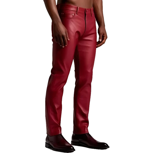 Pantalon cuir stretch jeans agneau rouge modèle Timily