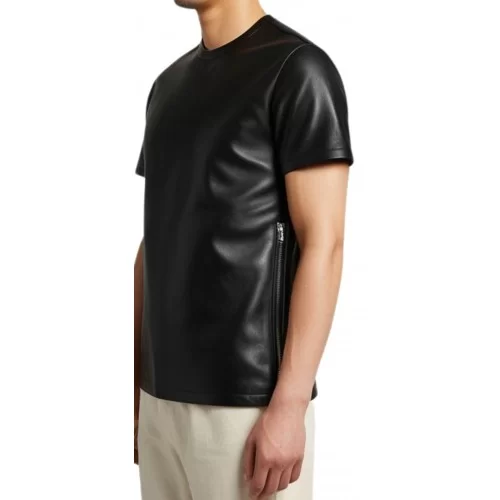 Tee shirt en agneau noir modèle Robby