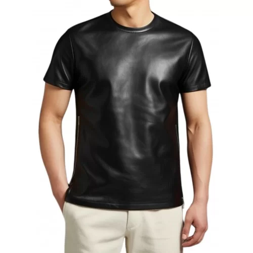 Tee shirt en agneau noir modèle Robby