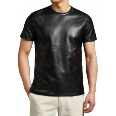 Tee shirt en agneau noir modèle Robby