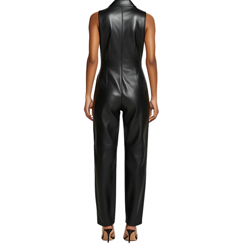 Combinaison en agneau cuir noir femme modèle Amila