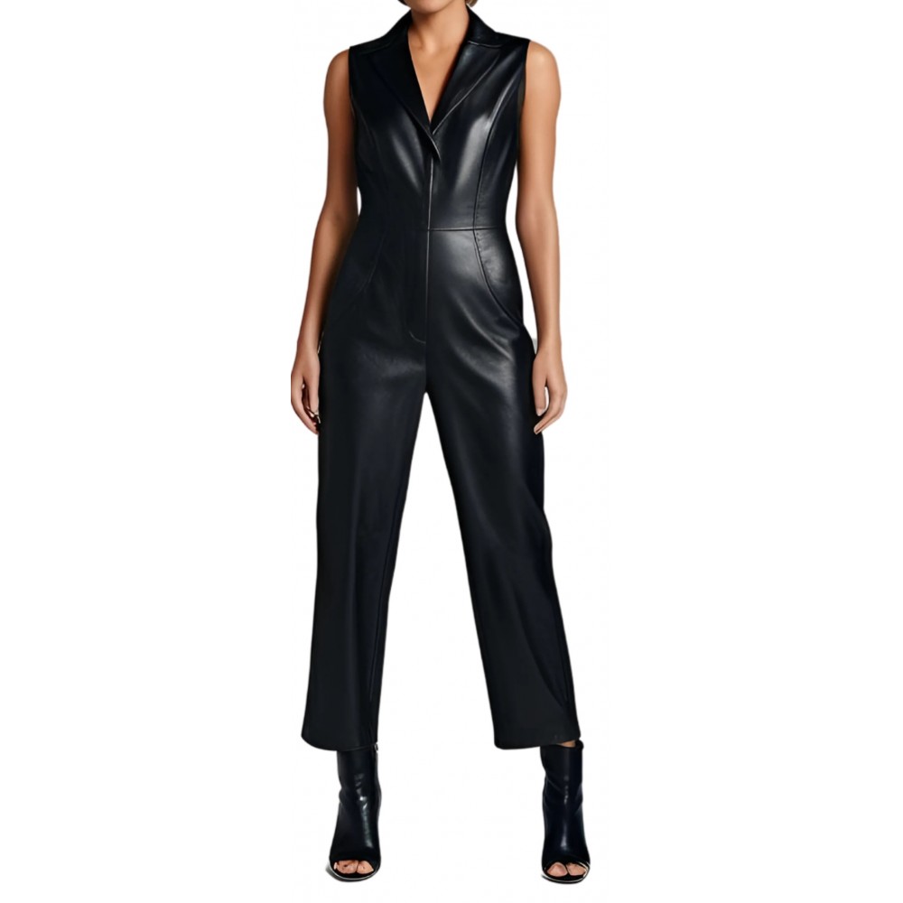 Combinaison en agneau cuir noir femme modèle Radiola