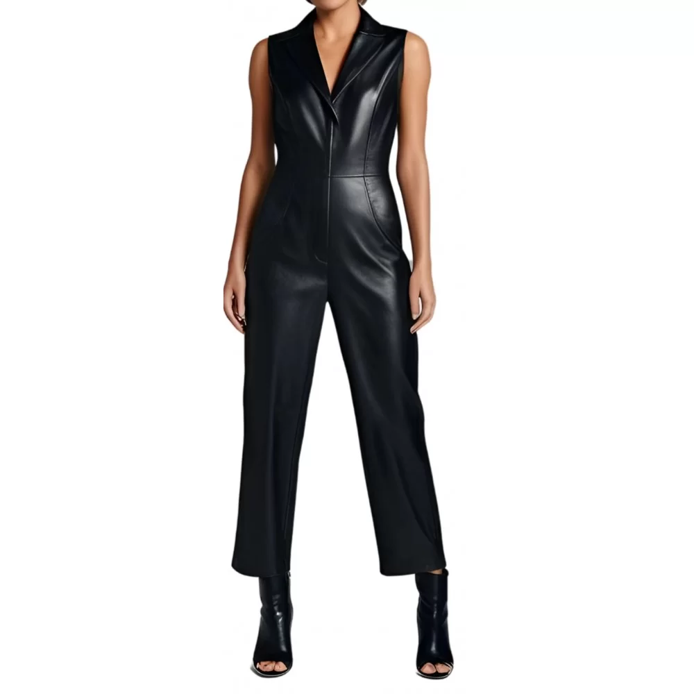 Combinaison en agneau cuir noir femme modèle Radiola