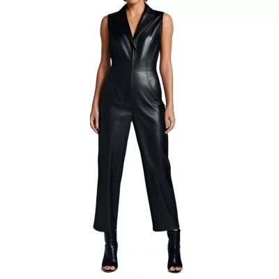 Combinaison en agneau cuir noir femme modèle Radiola