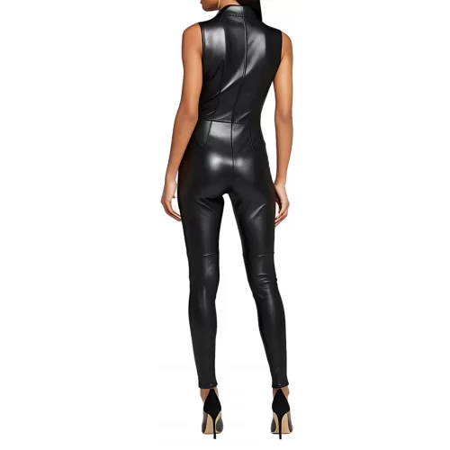 Combinaison en agneau cuir stretch couleur noir femme modèle Marizza