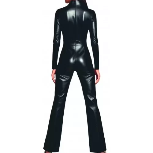 Combinaison en agneau cuir stretch couleur noir femme modèle Parizza