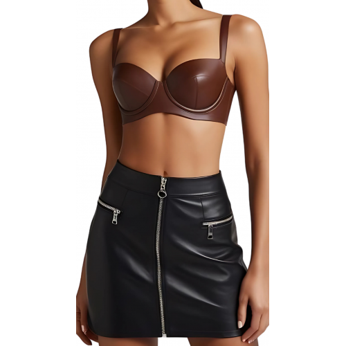 Soutien gorge en agneau marron modèle Cirila