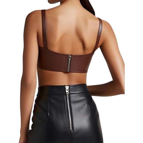 Soutien gorge en agneau marron modèle Cirila