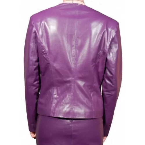 Blouson femme en agneau plongé couleurs violet et blanc modèle Cerex