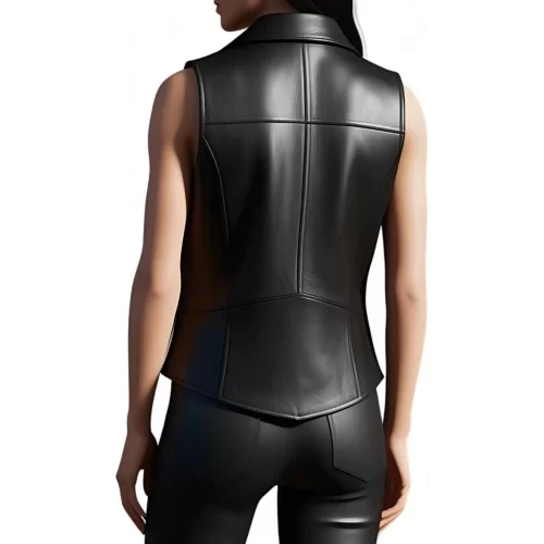 Gilet en cuir d'agneau style perfecto modèle Anaïs