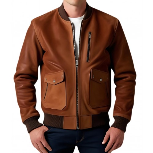 Blouson teedy homme en agneau velours marron modèle Felix