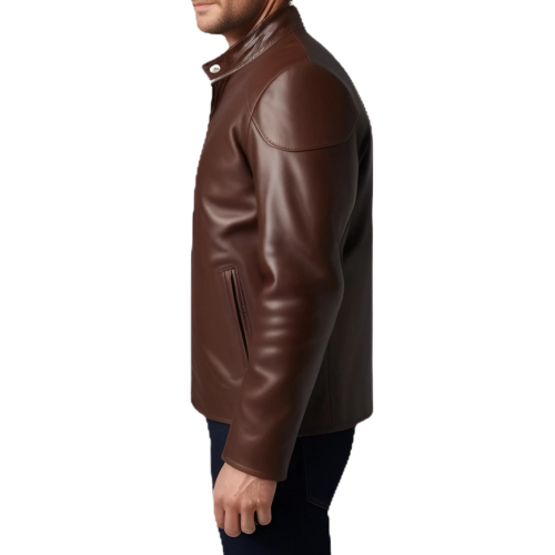 Blouson classique homme en agneau marron modèle Banone