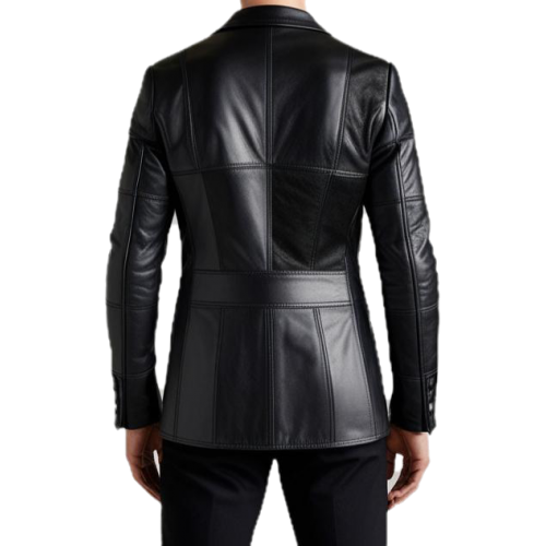 Blazer cuir homme 2 boutons agneau modèle Brixe