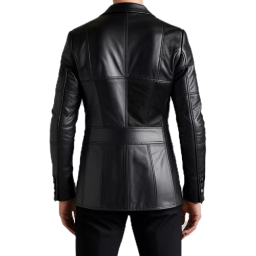 Blazer cuir homme 2 boutons agneau modèle Brixe