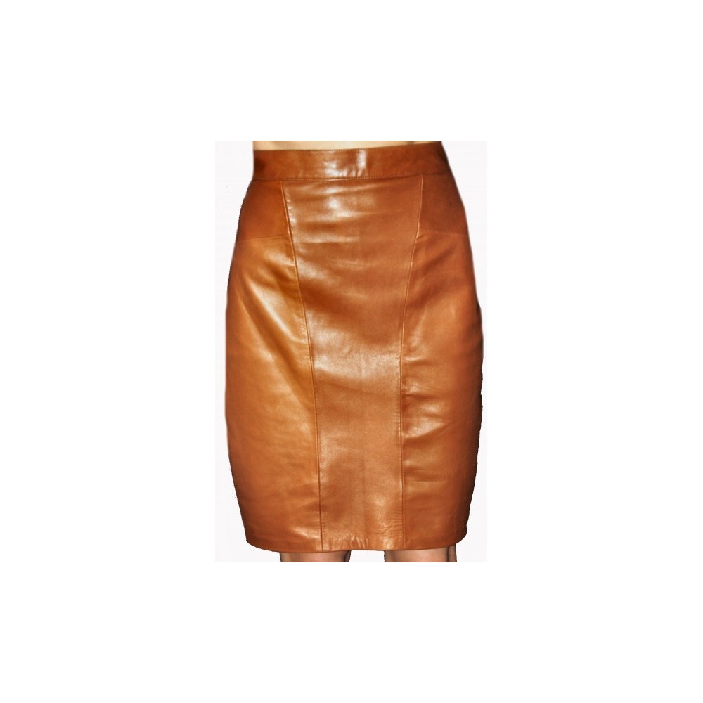 Jupe en agneau plongé couleur gold modèle Grazzie