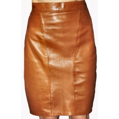 Jupe en agneau plongé couleur gold modèle Grazzie