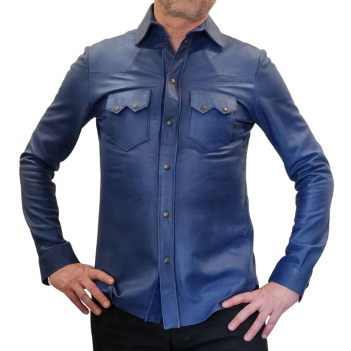 Chemise agneau couleur bleu jeans modèle Gun