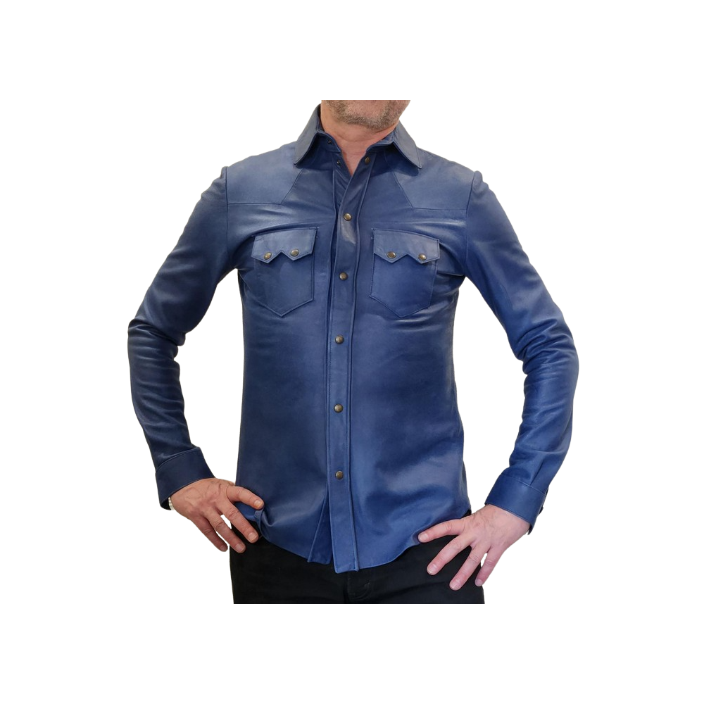 Chemise agneau couleur bleu jeans modèle Gun
