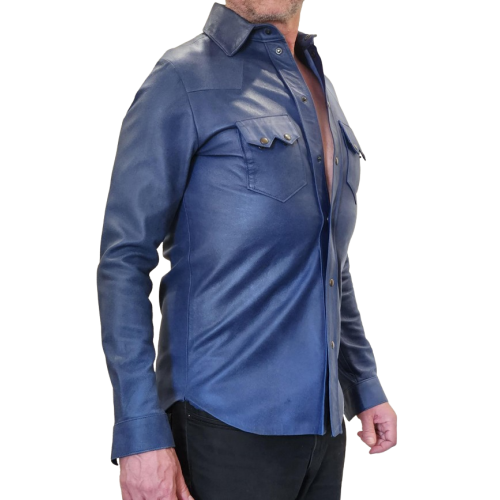 Chemise agneau couleur bleu jeans modèle Gun