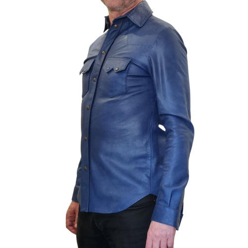 Chemise agneau couleur bleu jeans modèle Gun