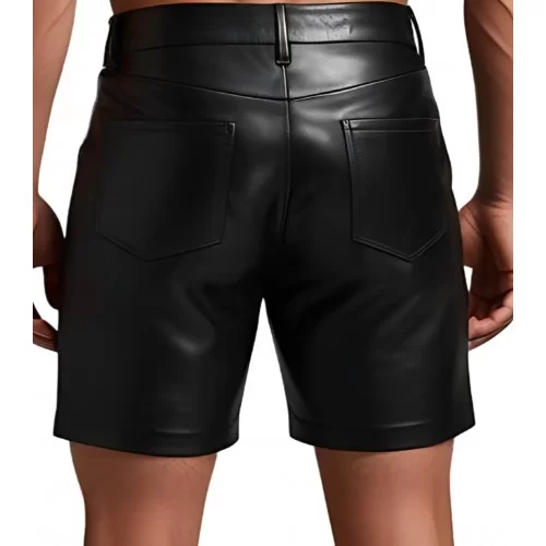 Short cuir homme en agneau noir modèle Barilo