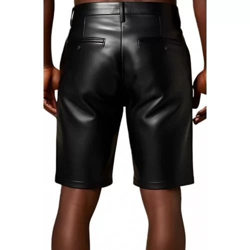 Short long cuir homme en agneau noir modèle Patrice