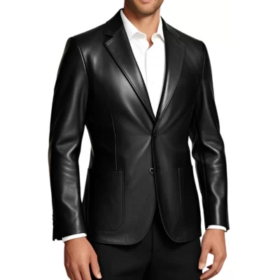 Blazer cuir agneau homme 2 boutons modèle Cirile