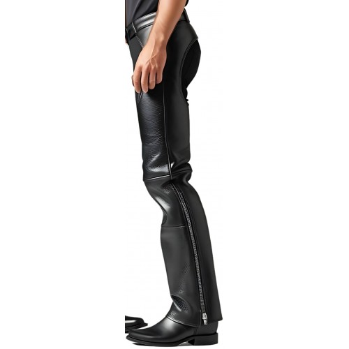Chaps cuir en vachette noir modèle Westome