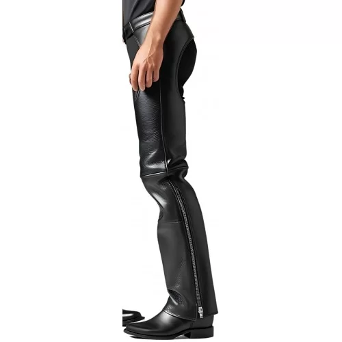 Chaps cuir en vachette noir modèle Westome