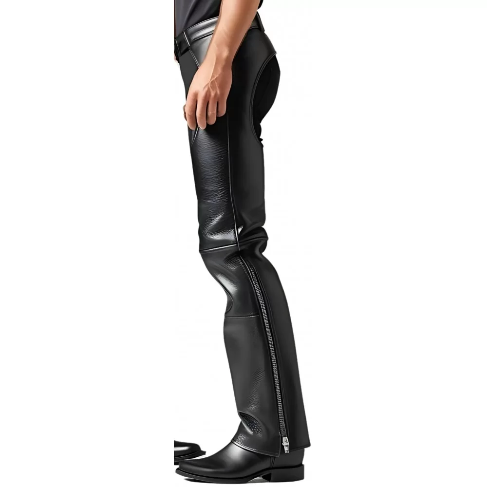 Mini-chaps Norton Stretch grainé cuir élastique adulte
