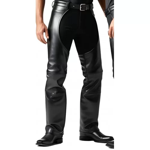 Chaps cuir en vachette noir modèle Westome