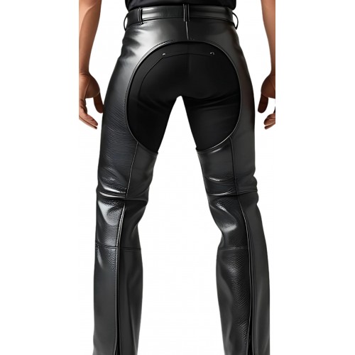 Chaps cuir en vachette noir modèle Westome